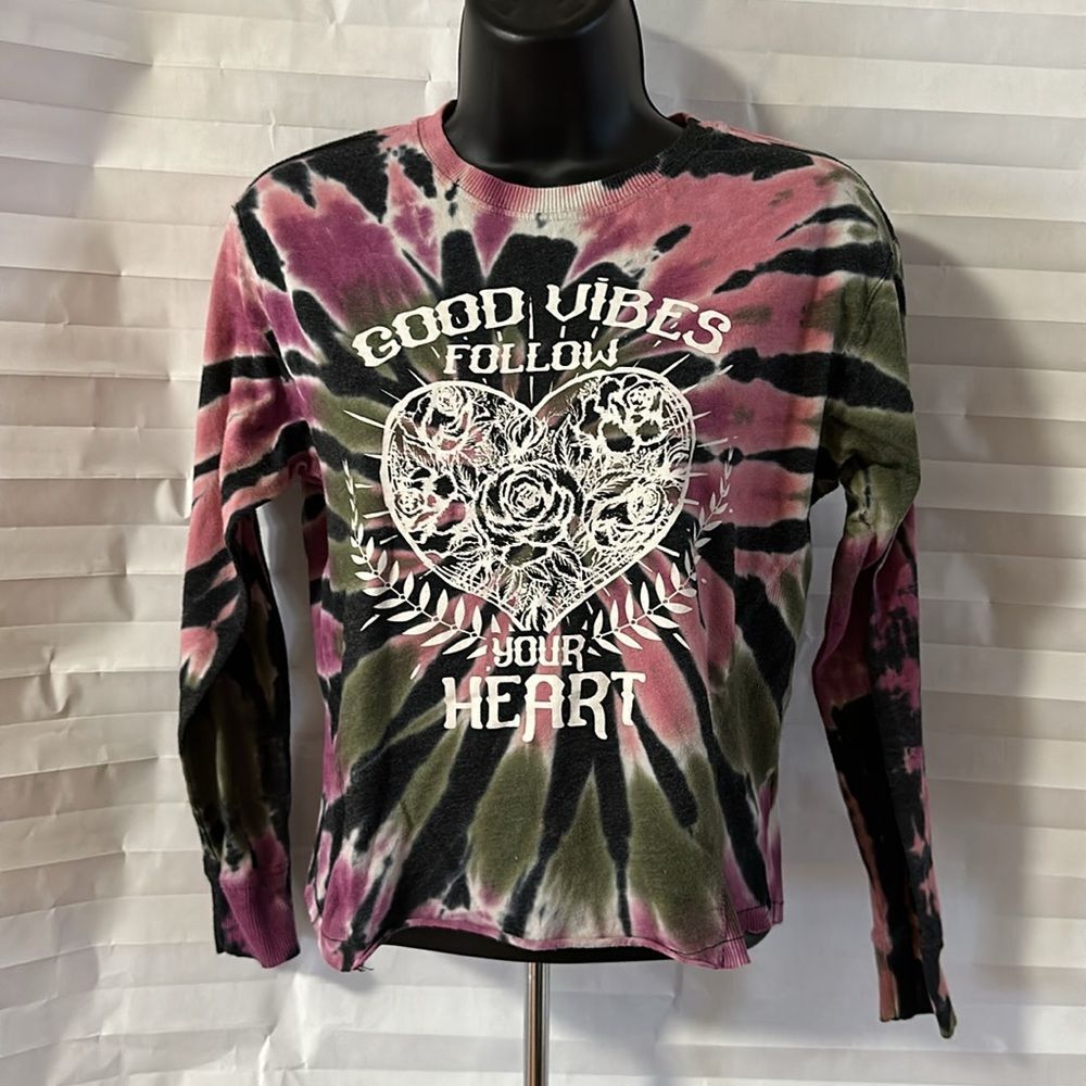 No Boundaries Girls Tie Dye Long Sleeve T-Shirt Size XS Extra Small Casual Top